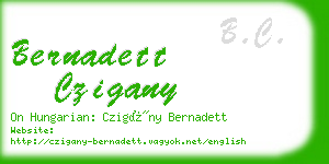 bernadett czigany business card